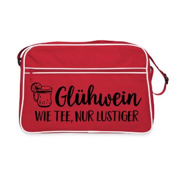 Tasse de vin chaud annonçant Noël - Sac Retro - rouge/blanc - Devant