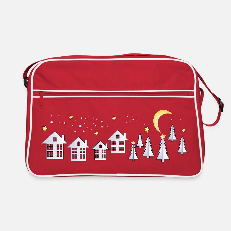  Dorf im Lichterglanz zum Advent Retro Tasche