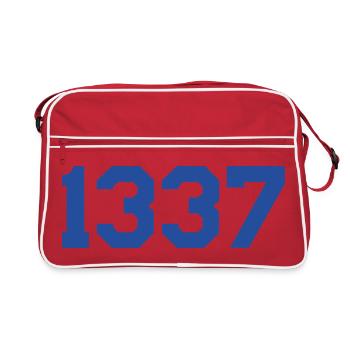 1337 – Conception en texte bleu - Sac Retro - rouge/blanc - Devant