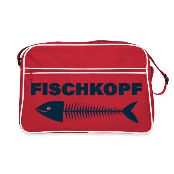 FISCHKOPF - Retro Tasche - Rot/Weiß - Vorne