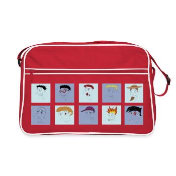 Sammlung gestresster Männer - Retro Tasche - Rot/Weiß - Vorne