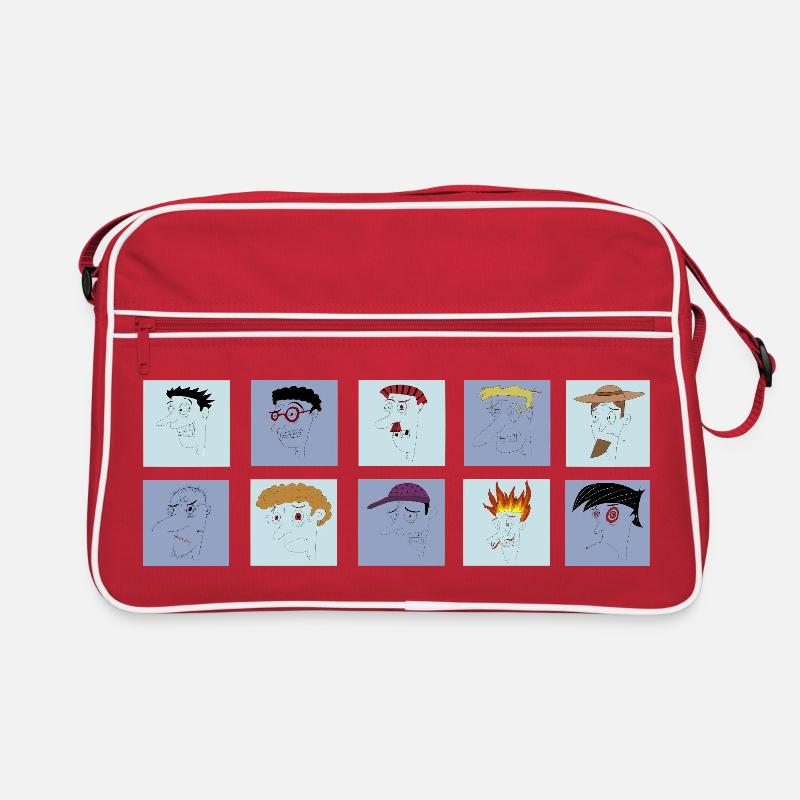 Sammlung gestresster Männer Retro Tasche