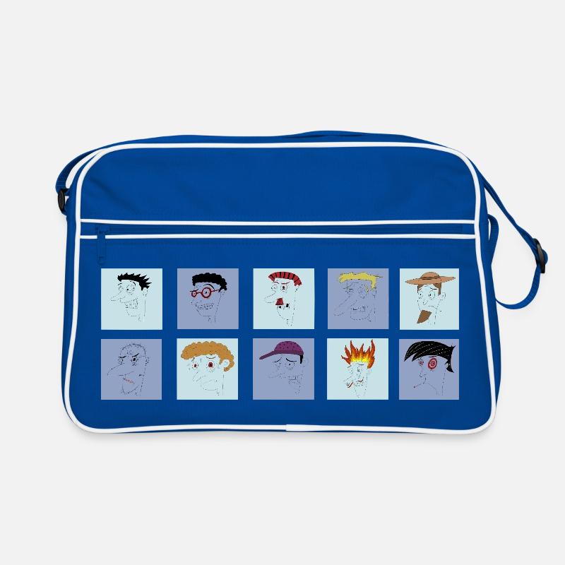 Sammlung gestresster Männer Retro Tasche