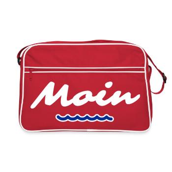 Wi secht Moin onde nordique - Sac Retro - rouge/blanc - Devant
