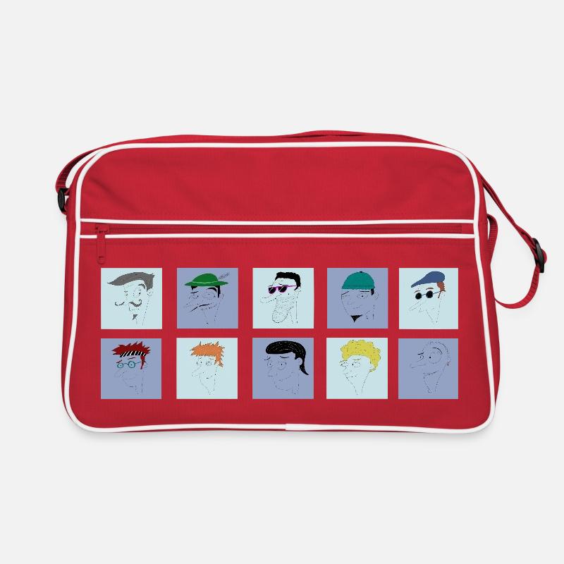 Sammlung von selbstgefälligen Männern Retro Tasche