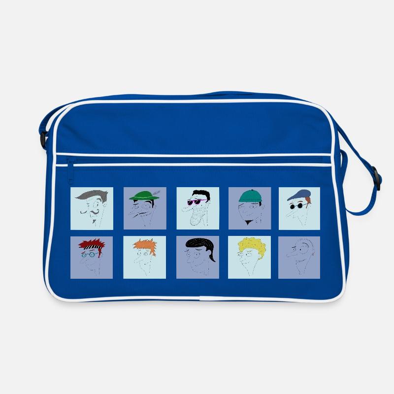 Sammlung von selbstgefälligen Männern Retro Tasche