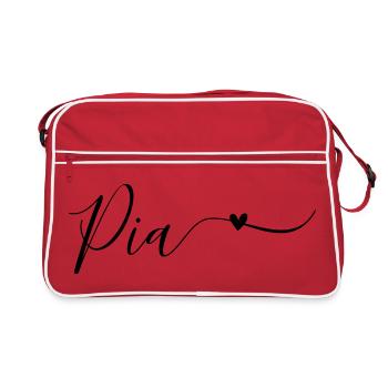 Pia Name First Name Decorative - Retro Bag - red/white - Front