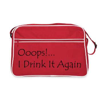 Ooops! I Drink it again - Retro Bag - red/white - Front