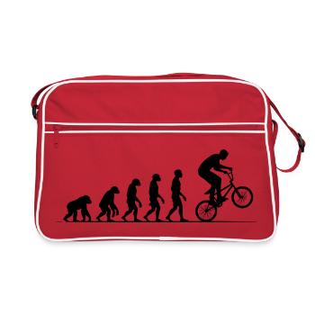 BMX Evolution Shirt for BMX Rider Shirt Sticker - Retro Bag - red/white - Front