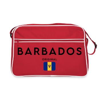 Barbadian pride, minimalist sleek design - Retro Bag - red/white - Front
