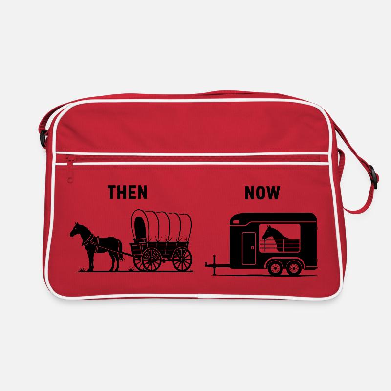 Drôle de ferme de chevaux sur des mèmes de calèche Sac Retro