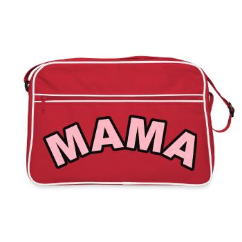 Mama Pink Floral Lettering - Retro Bag - red/white - Front