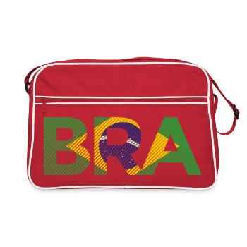 BRA Brazil Flag Stripe Football Shirt - Retro Bag - red/white - Front
