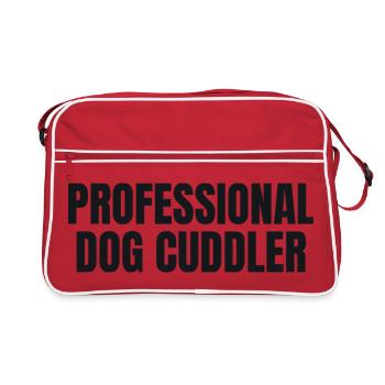 Professional Dog Cuddler - Hunde Shirt - Retro Bag - red/white - Front