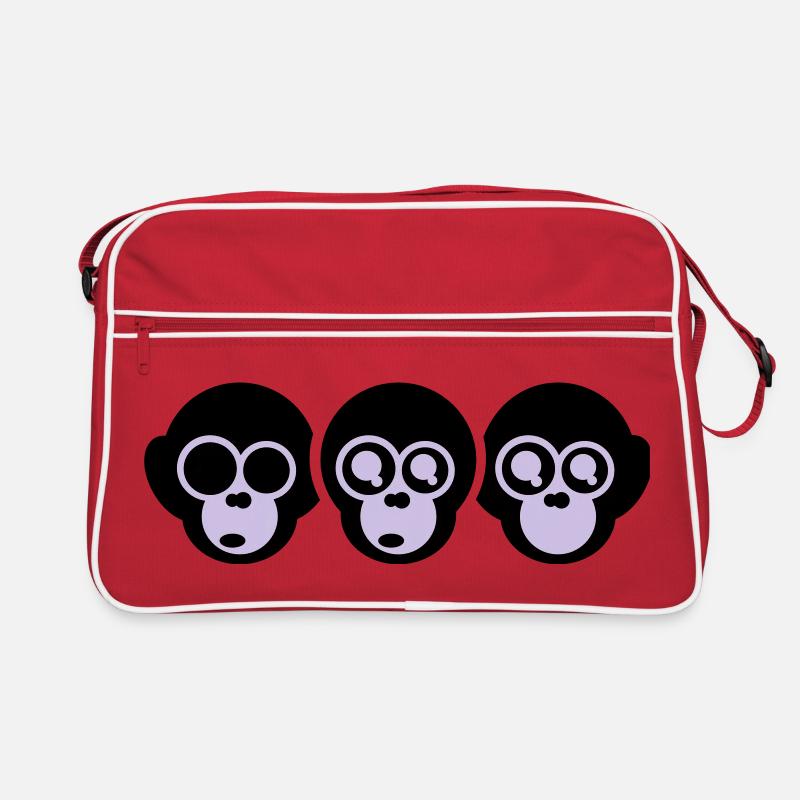 die drei affen - Retro Tasche - Rot/Weiß