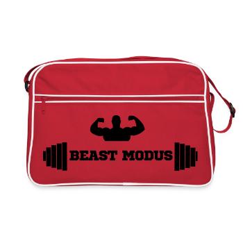 bodybuilder, bodybuilding, fitness, workout, beast - Retro Bag - red/white - Front