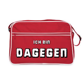 I am against it - Universal protest - Retro Bag - red/white - Front