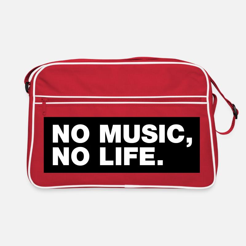 Keine Musik, kein Leben - Retro Tasche - Rot/Weiß