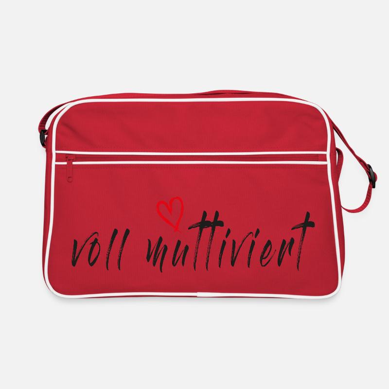 Voll muttiviert! Mama, Mutter lustiger Spruch Retro Tasche
