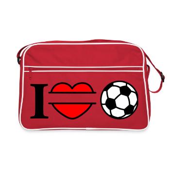 Monogram logo football heart - Retro Bag - red/white - Front