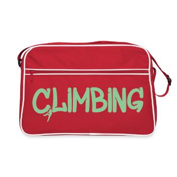 Klettergraffiti: Climbing Logo - Retro Tasche - Rot/Weiß - Vorne