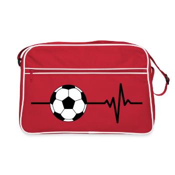 Le football, c’est ma vie, battement de cœur, Bundesliga - Sac Retro - rouge/blanc - Devant