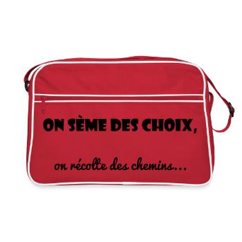 CITATION. MESSAGE. HUMOUR. CITATIONS DRÔLES - Sac Retro - rouge/blanc - Devant