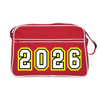 2026 Jahr - Retro Tasche - Rot/Weiß - Vorne