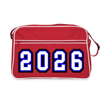 2026 Jahr - Retro Tasche - Rot/Weiß - Vorne