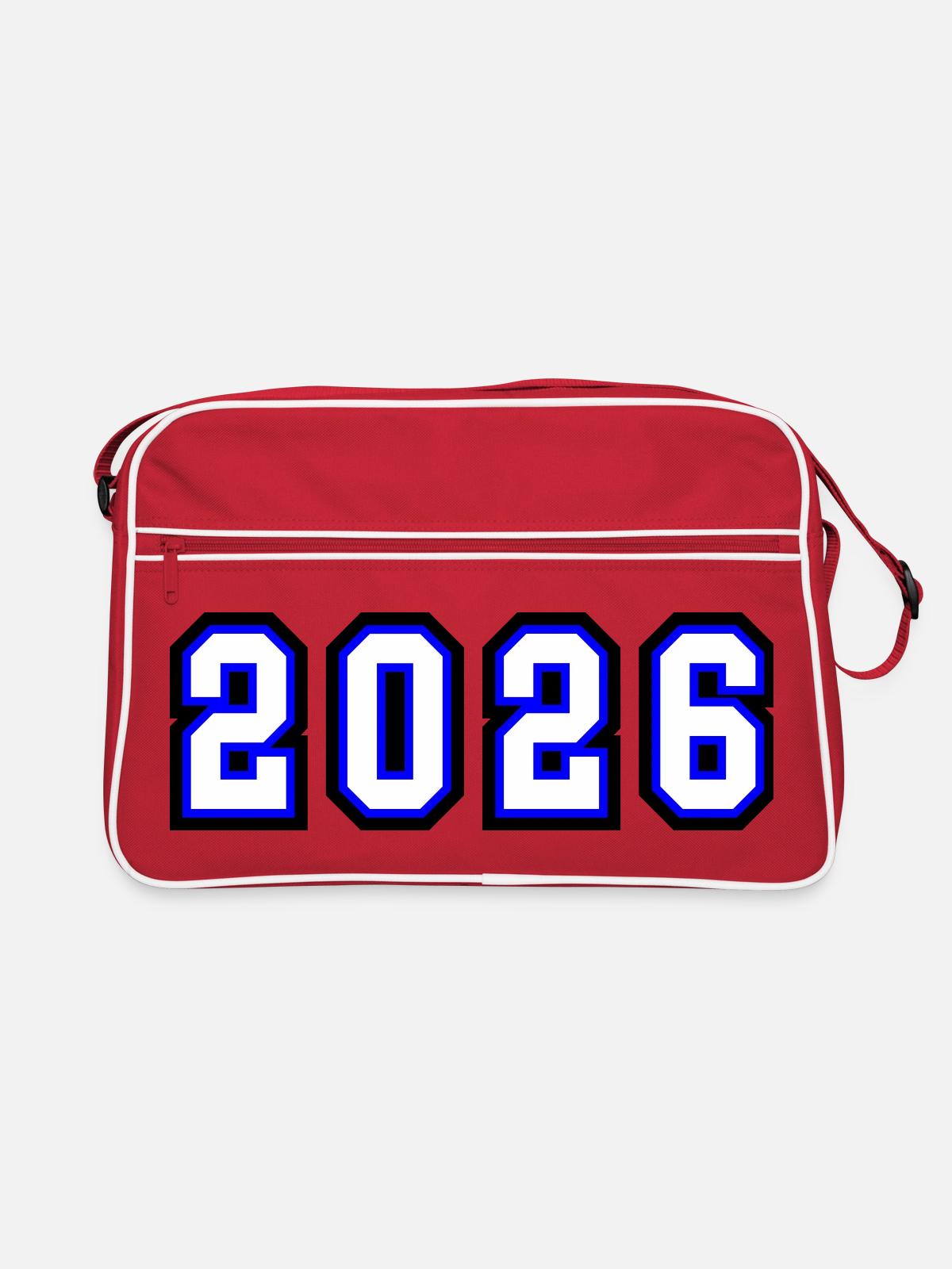 Année 2026 - Sac Retro - rouge/blanc - Devant
