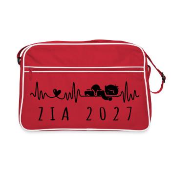 Futura Zia 2027 Battito Cardiaco in Gravidanza - Retro Bag - red/white - Front