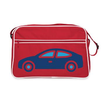 Icône solide de voiture Automobile Véhicule Symbole vectoriel de - Sac Retro - rouge/blanc - Devant