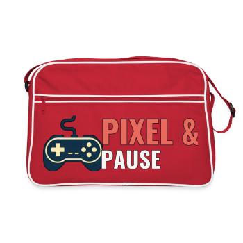 Pixel & Pause. - Retro Tasche - Rot/Weiß - Vorne