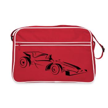 Minimalist Racing Car Line Art - Retro Bag - red/white - Front