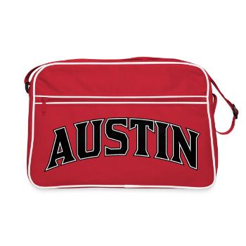AUSTIN Arc Lettering Print - Retro Bag - red/white - Front