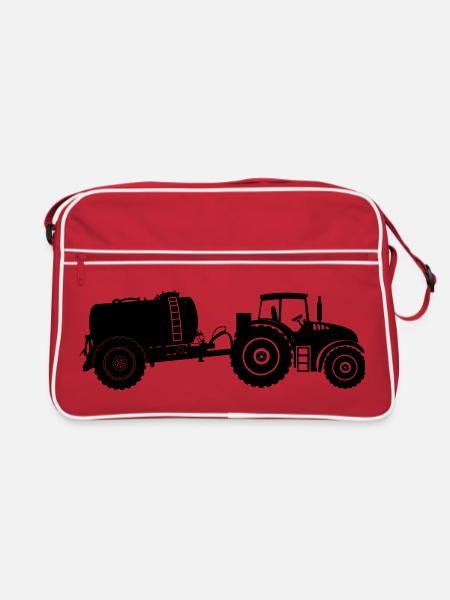 Tractor with vulture tank - Retro Bag - red/white - Front
