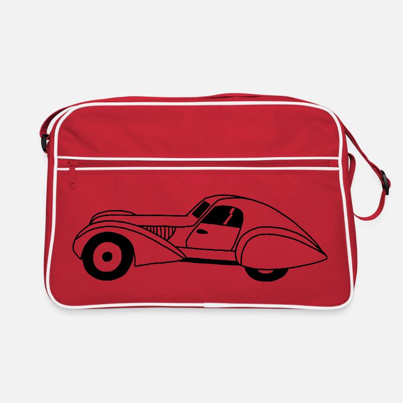 Schwarzes Auto und Wassertropfen Retro Tasche