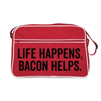 La vie arrive, le bacon aide - Sac Retro - rouge/blanc - Devant