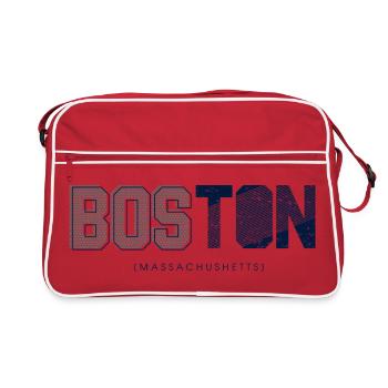 Boston Skyline Silhouette Design - Retro Bag - red/white - Front