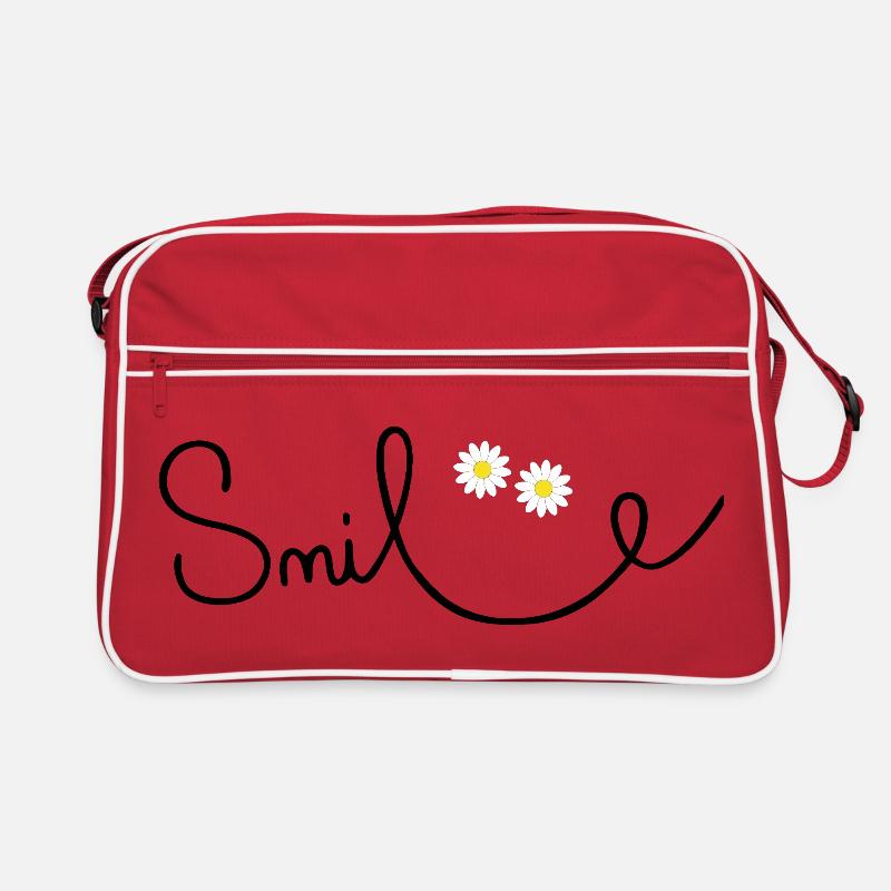 Flowery smile in cursive script Retro Bag
