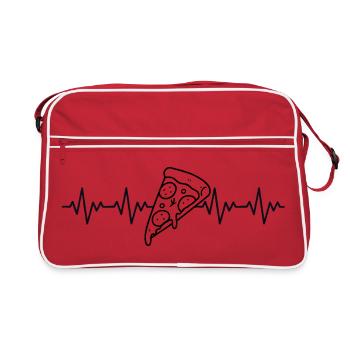 Pizza Slice Machine Pizza ECG Battement de cœur - Sac Retro - rouge/blanc - Devant