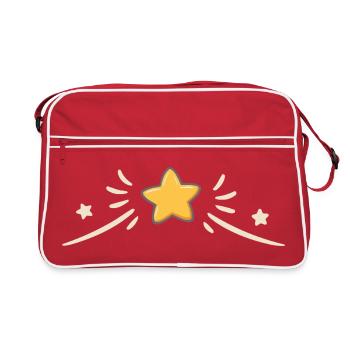 Étoile scintillante et jets d'étincelles - Sac Retro - rouge/blanc - Devant