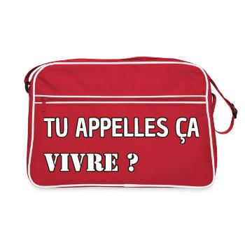 Du nennst es leben? - Retro Tasche - Rot/Weiß - Vorne