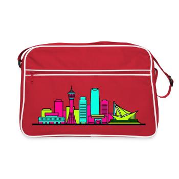 Tour du port skyline de la ville de Kobe Art moderne en lignes - Sac Retro - rouge/blanc - Devant