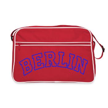 Berlin Outline in Electric Blue - Retro Bag - red/white - Front