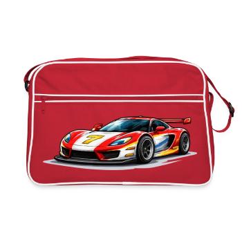 Speed-style race car graphics - Retro Bag - red/white - Front