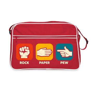 Stone Paper Pew Funny Weapon 2nd Constitutional Attachment - Retro Bag - red/white - Front