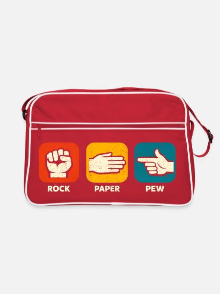 Pierre, Banc de Feuille, Arme Drôle, 2e Annexe Constitutionnelle - Sac Retro - rouge/blanc - Devant