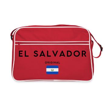 Salvadoran pride, minimalist sleek design - Retro Bag - red/white - Front