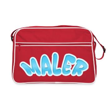 Design bleu style bulle WALER - Sac Retro - rouge/blanc - Devant